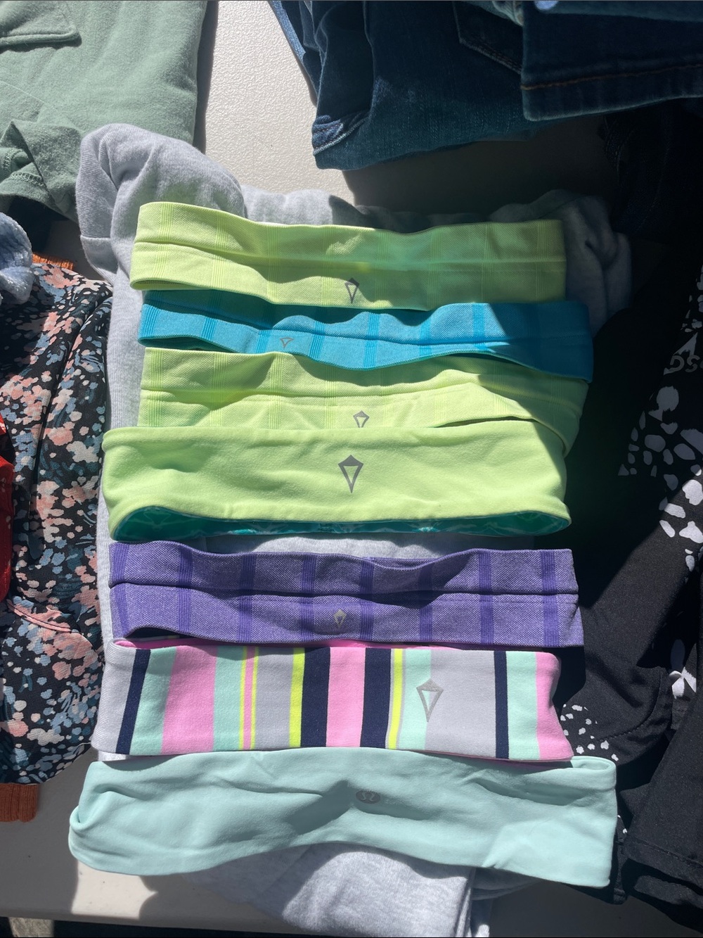 Girls' Assorted Multicolor Athletic Headbands - Pack of 7 (Ivivva/lululemon)